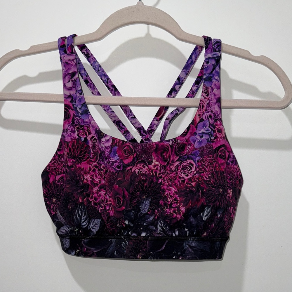 Floral Purple Sports Bra